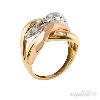 انگشتر طلا بدون نگین تراش سفید موجی