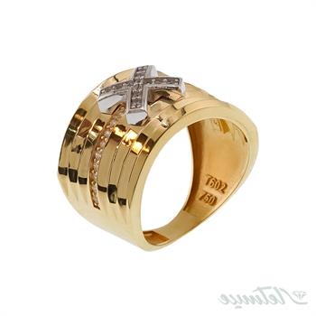 انگشتر طلا بدون نگین روژین طرح ضربدر