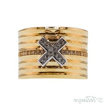 انگشتر طلا بدون نگین روژین طرح ضربدر