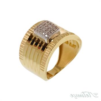 انگشتر طلا بدون نگین روژین طرح مربع نگینی