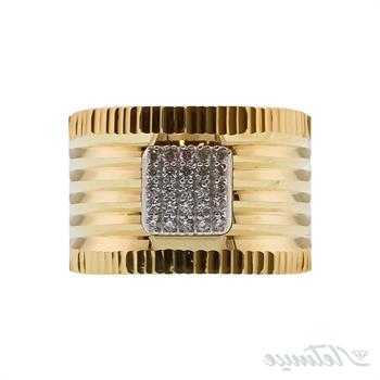 انگشتر طلا بدون نگین روژین طرح مربع نگینی