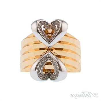 انگشتر طلا بدون نگین روژین طرح قلب پاپیونی