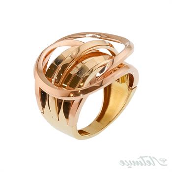 انگشتر طلا بدون نگین روژین طرح دایره موج دار