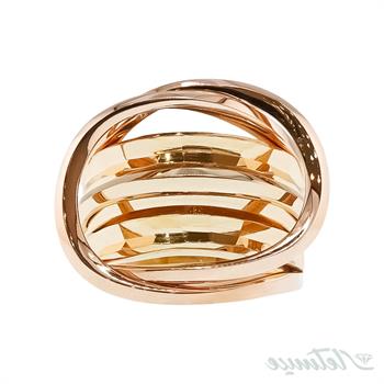 انگشتر طلا بدون نگین روژین طرح دایره موج دار