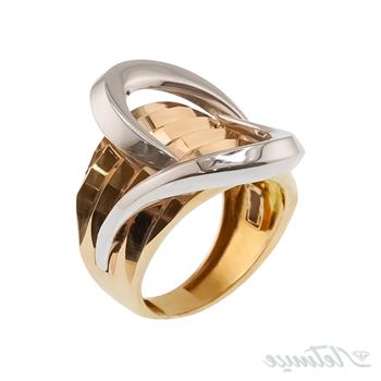 انگشتر طلا بدون نگین روژین طرح دو گلبرگ