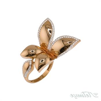 انگشتر طلا بدون نگین طرح گل کارتیر