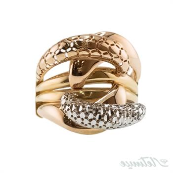 انگشتر طلا بدون نگین چهار موج ای جی