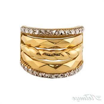 انگشتر طلا بدون نگین فلور دو حاشیه سفید