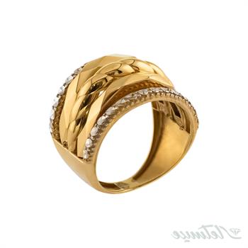 انگشتر طلا بدون نگین فلور دو حاشیه سفید