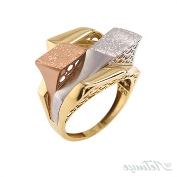 انگشتر طلا بدون نگین پرنس سه رنگ