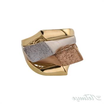 انگشتر طلا بدون نگین پرنس سه رنگ