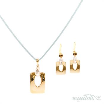 ست پلاک و گوشواره طلا آینه و تراش