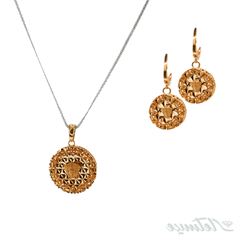 ست پلاک و گوشواره طلا ورساچه حاشیه مات