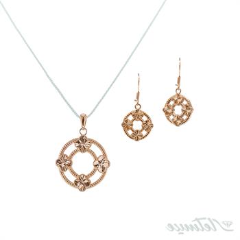 ست پلاک و گوشواره طلا ونکلیف میداس