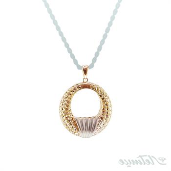 ست پلاک و گوشواره طلا طرح دونات صدفی