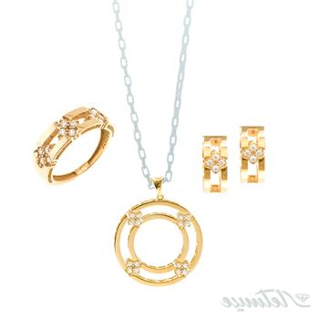 نیم ست طلا روبرتو نگین دار