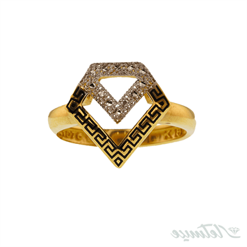 نیم ست طلا سیاه قلم الماس