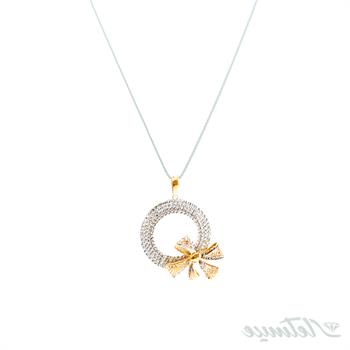 پلاک طلا پاپیون دو رنگ