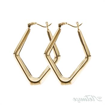 گوشواره طلا حلقه ای امگا لوزی